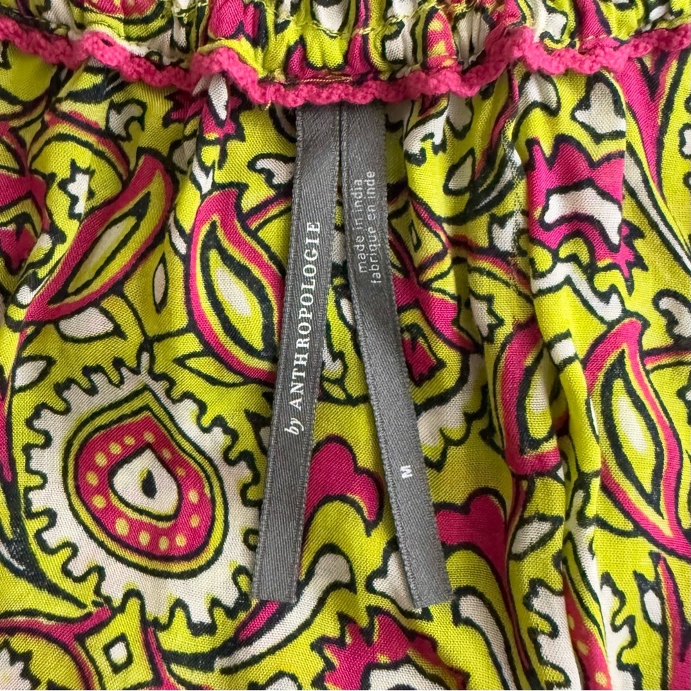 By Anthropologie‎ Flounced Maxi Lounge Dress in Citron Size Medium - Picture 12 of 14